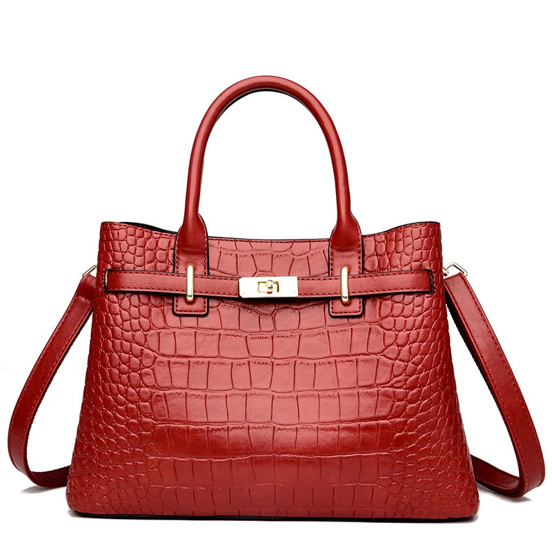 sac à main effet croco rouge framboise