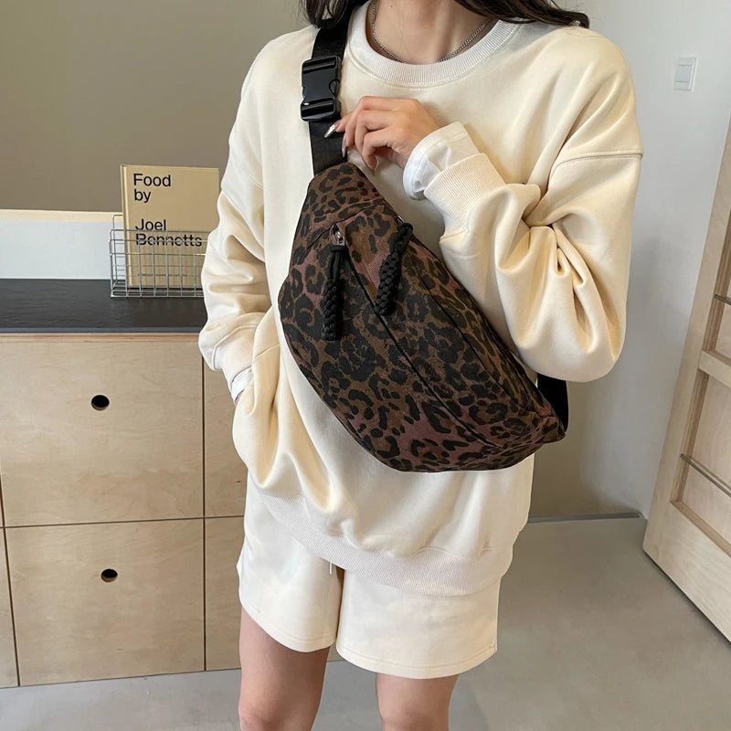 sac banane femme leopard nmarron foncé