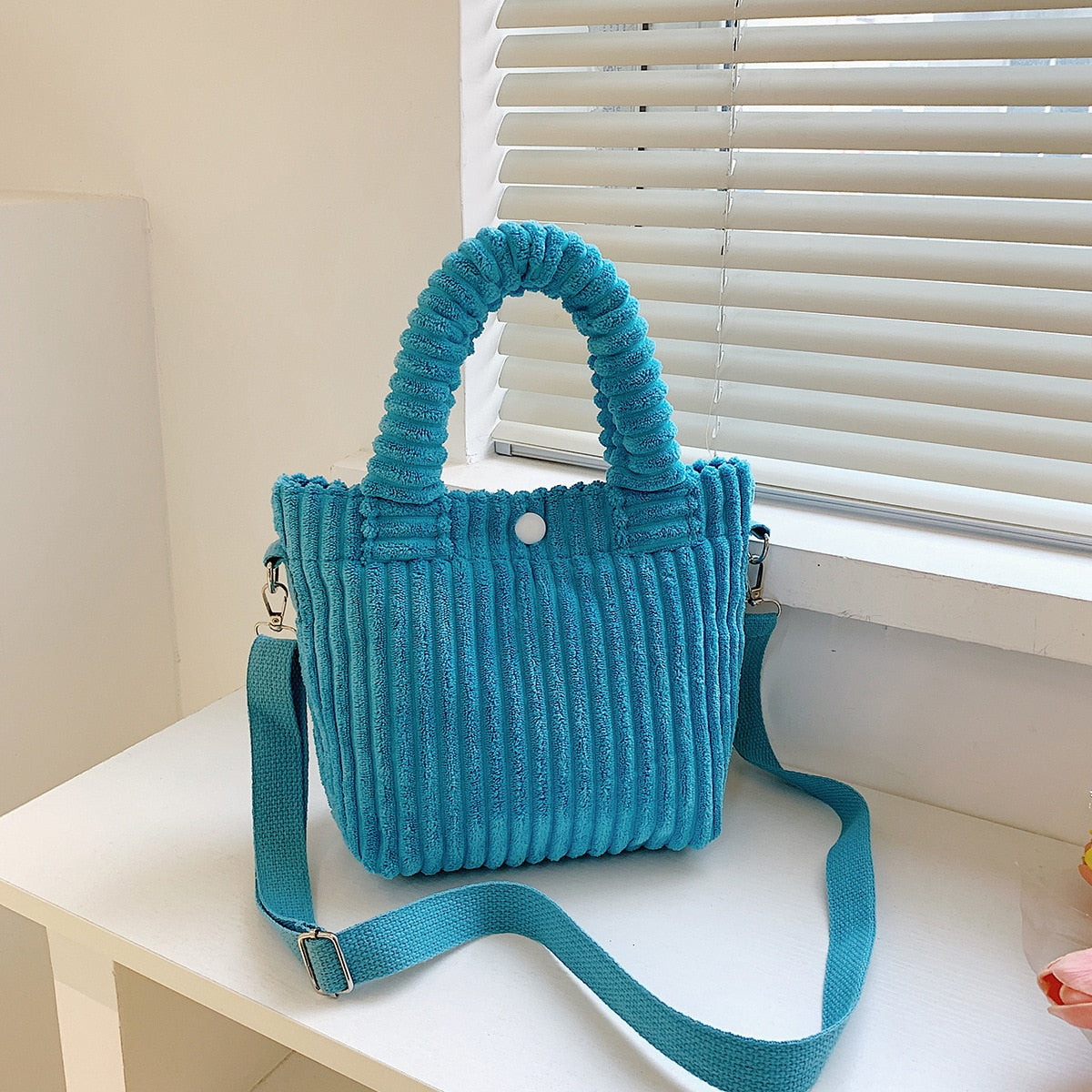 sac bandoulière velours côtelé
