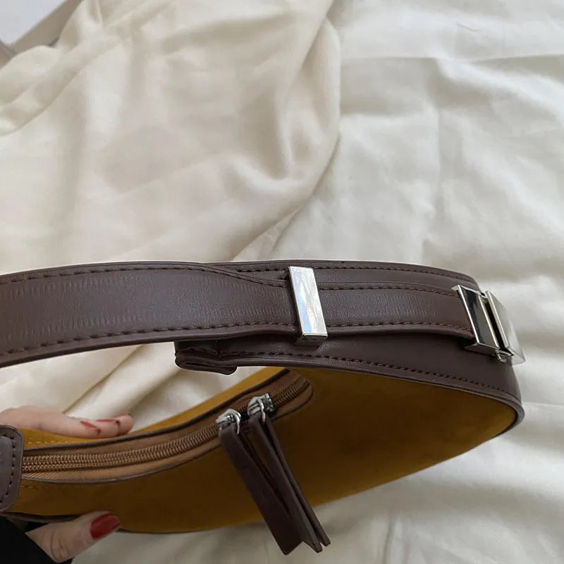 sac a main cuir et daim marron