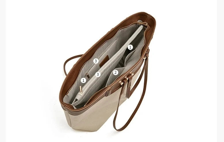 interieur du sac de cours cuir