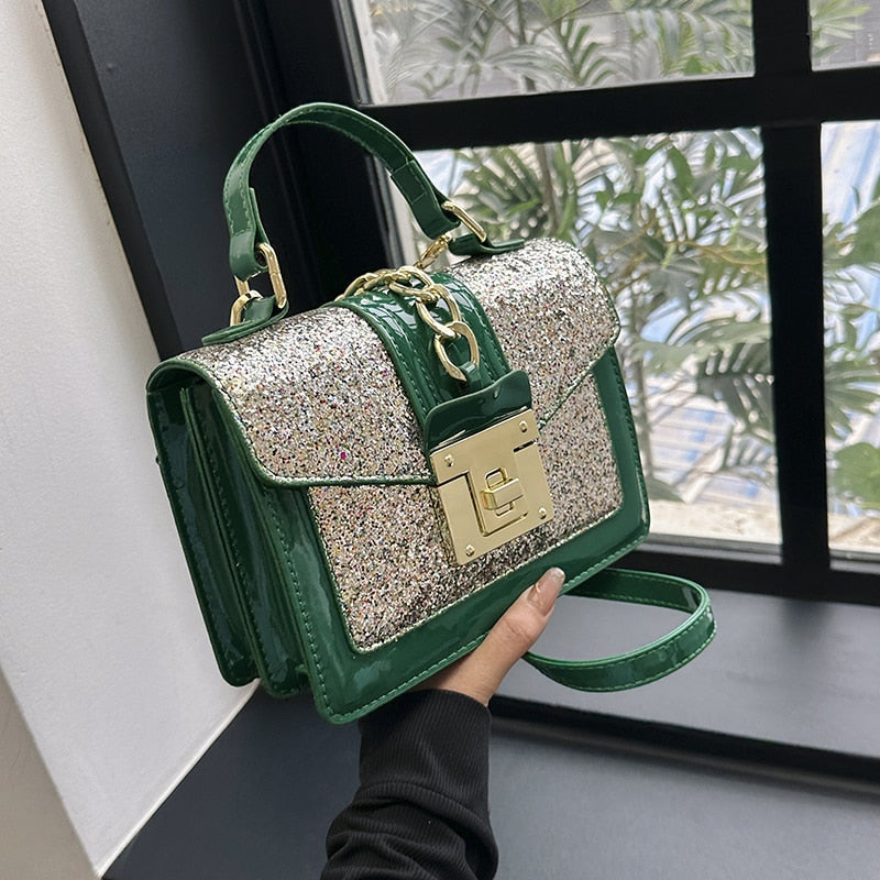 sac a main a paillettes vert