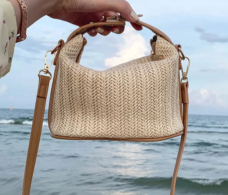 petit sac en paille bohème