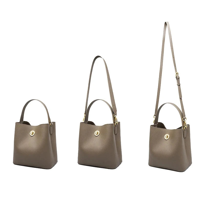 sac seau en cuir avec bandoulière