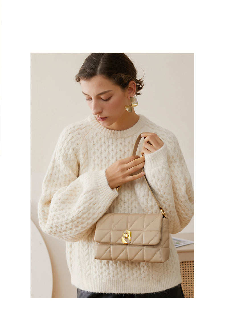 sac matelasse cuir italien beige