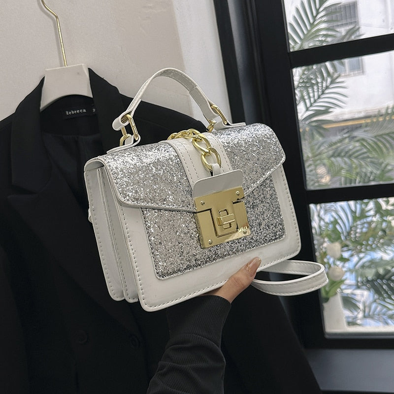 sac a main a paillettes argent
