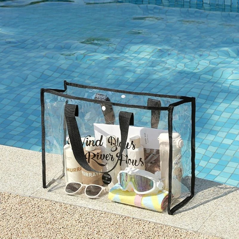 sac de plage transparent noir