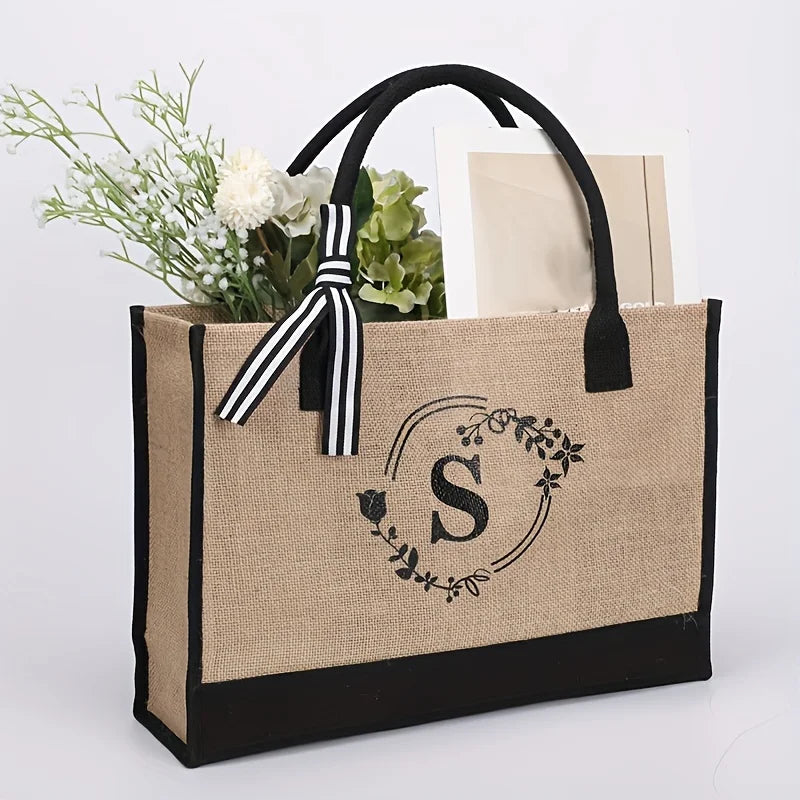 sac cabas de plage personnalisé avec lettre s
