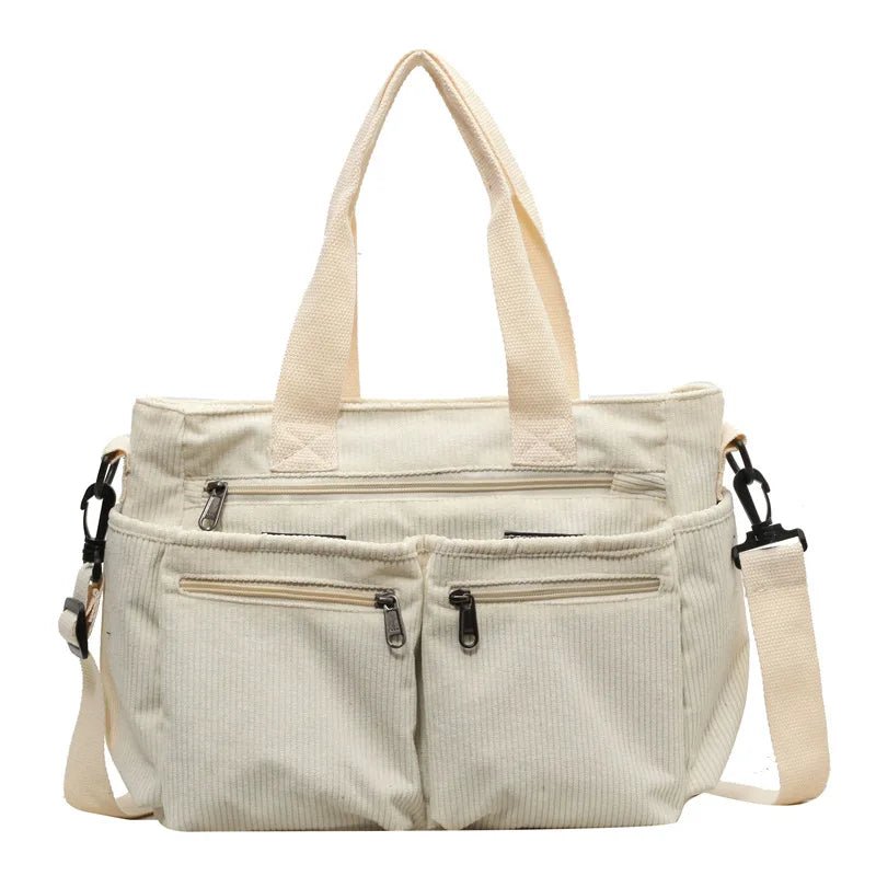 grand sac en velours crème