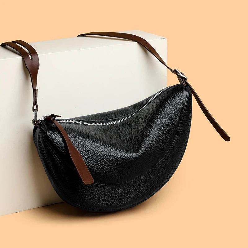 sac banane femme noir et marron