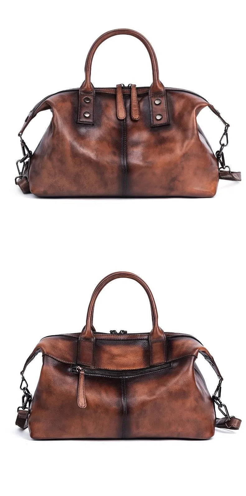 grand sac a main marron en cuir de vache chic