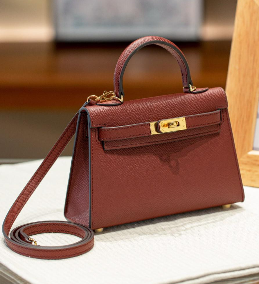 petit sac a main marron en cuir