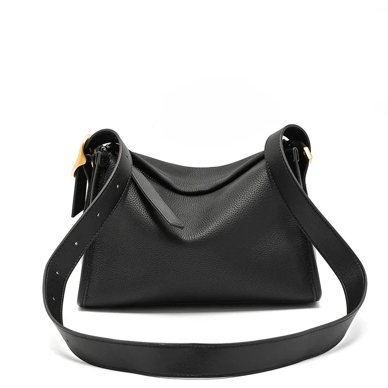 besace en cuir noir