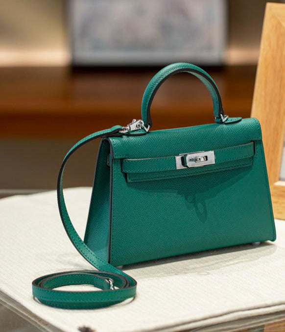 sac a main en cuir vert foret