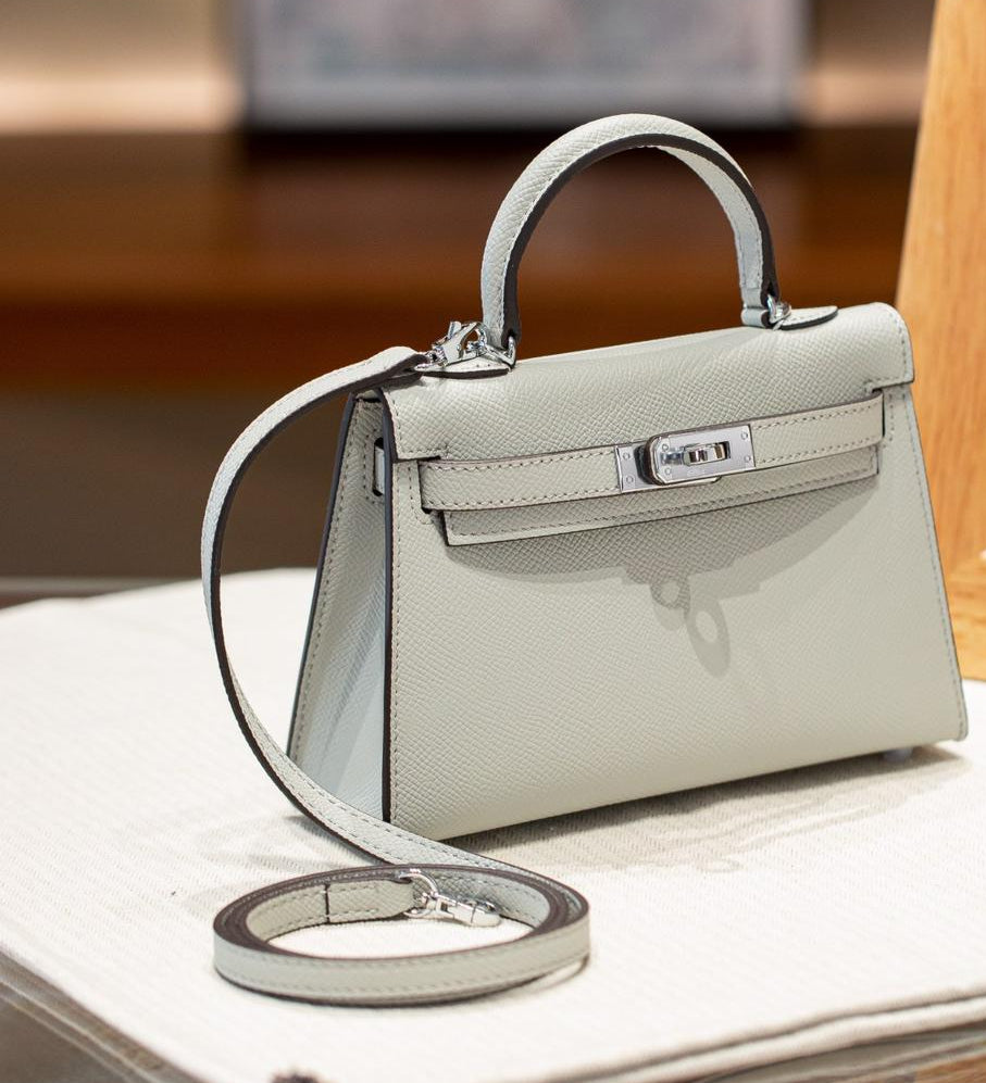 petit sac à main en cuir perle