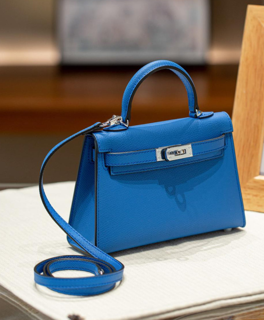 sac a main en cuir bleu