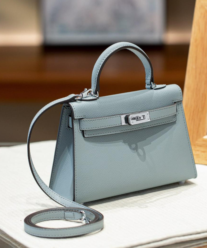 sac a main bleu en cuir