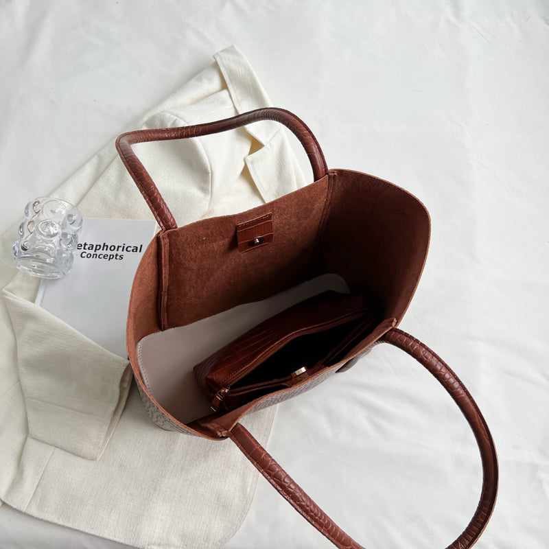 sac a main cabas cuir interieur daim