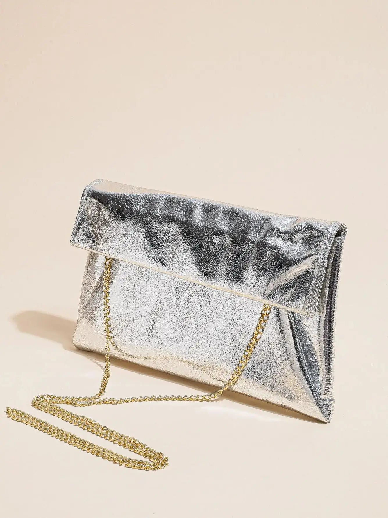 pochette mariage argente