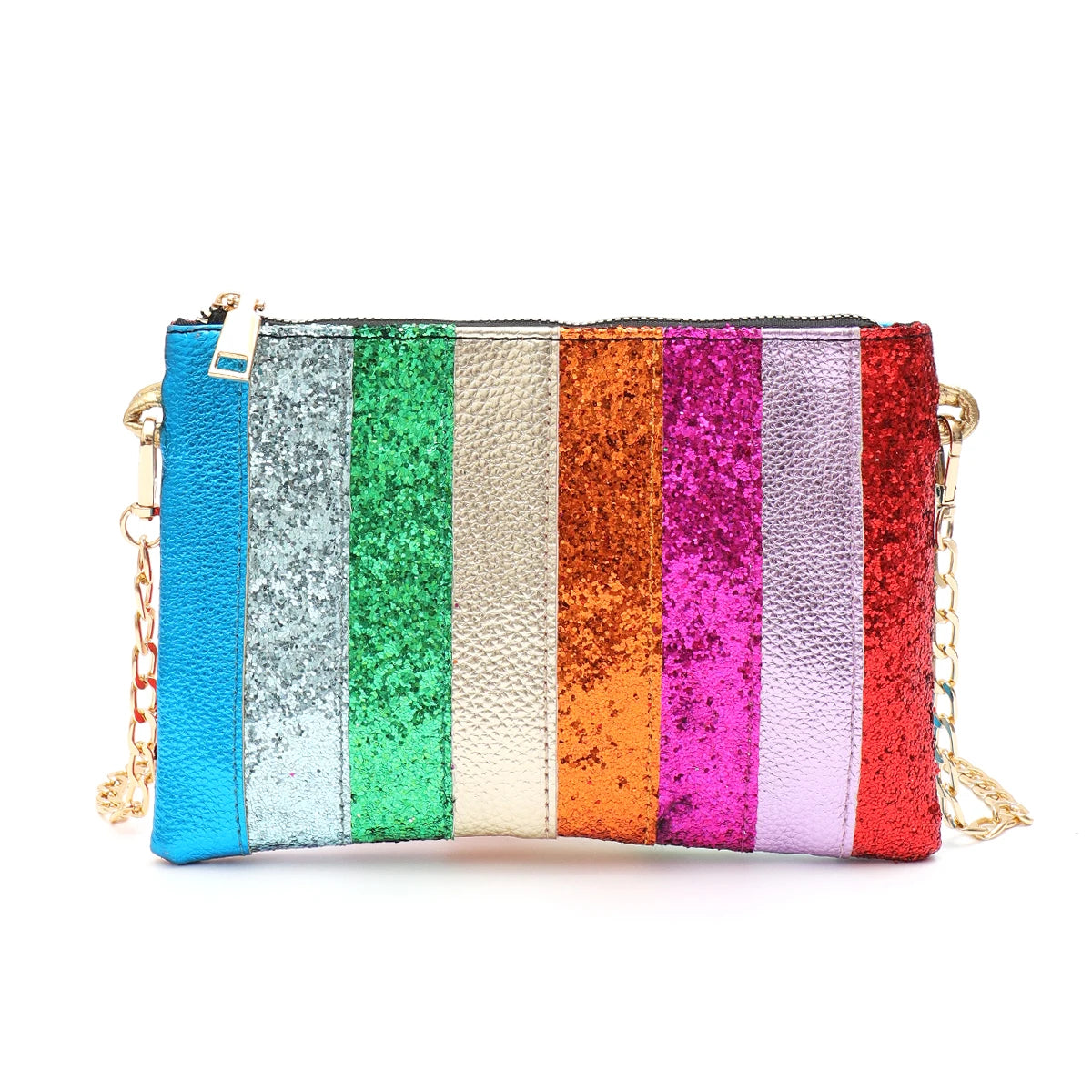 pochette multicolore a paillettes