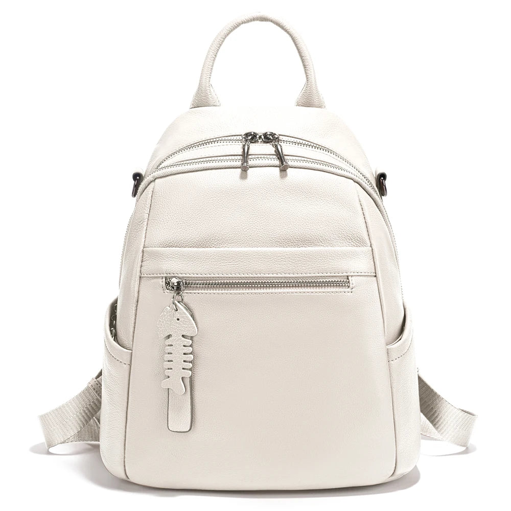 sac a dos en cuir femme blanc