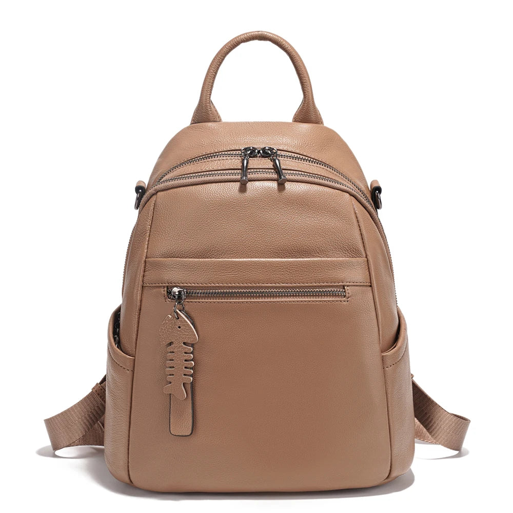 sac a dos en cuir femme marron
