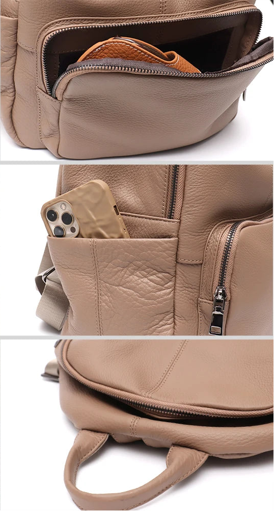sac a dos femme avec poches a fermeture