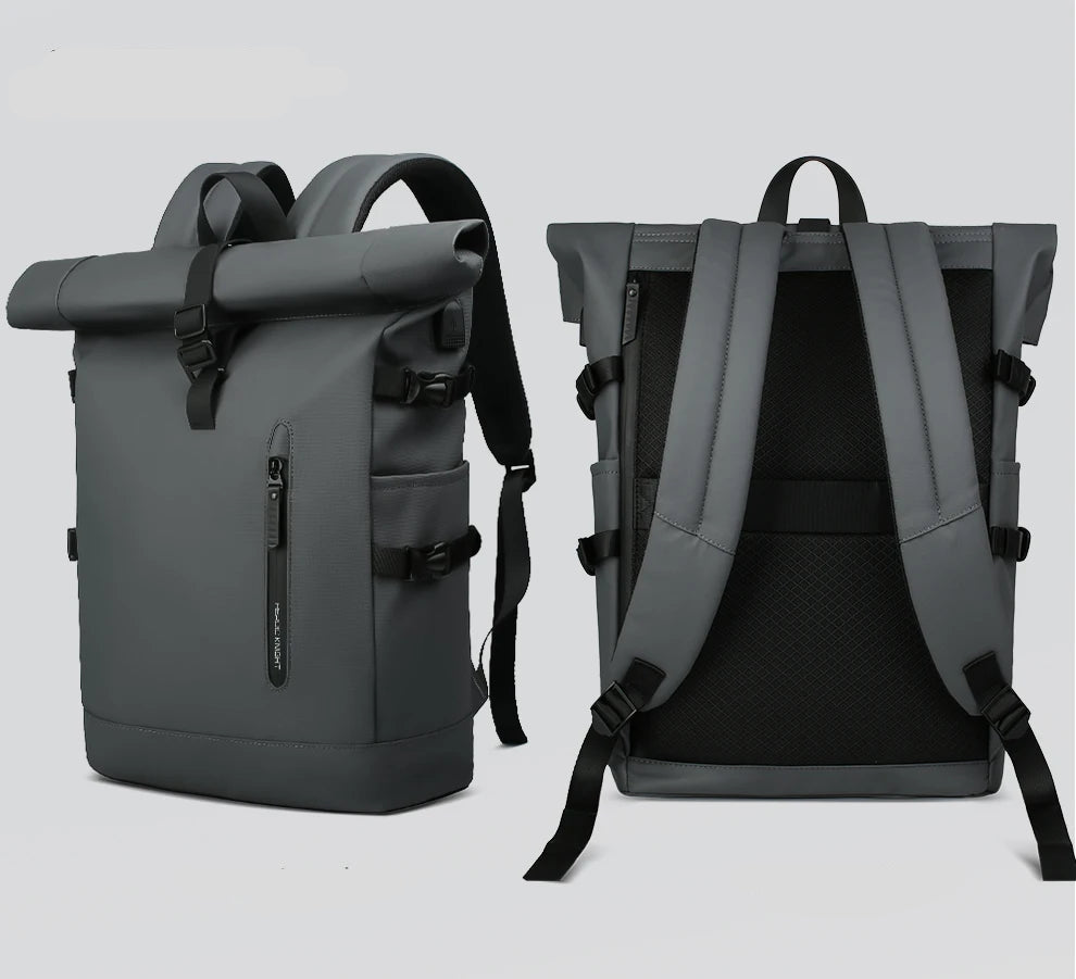 sac a dos roll top gris