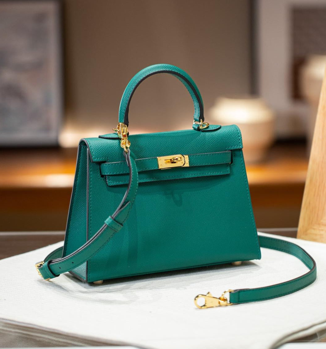 sac a main en cuir vert