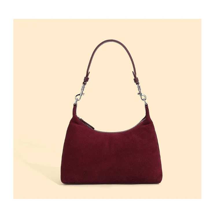 sac a main en daim lie de vin