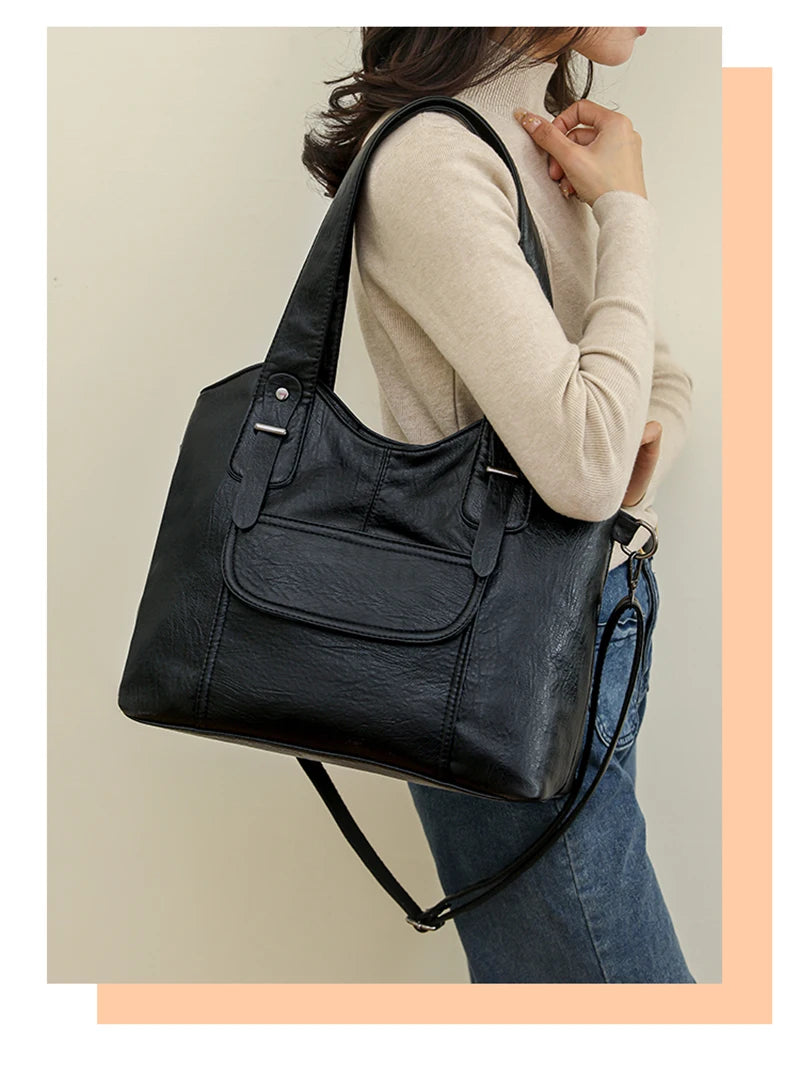 sac a main noir en similicuir