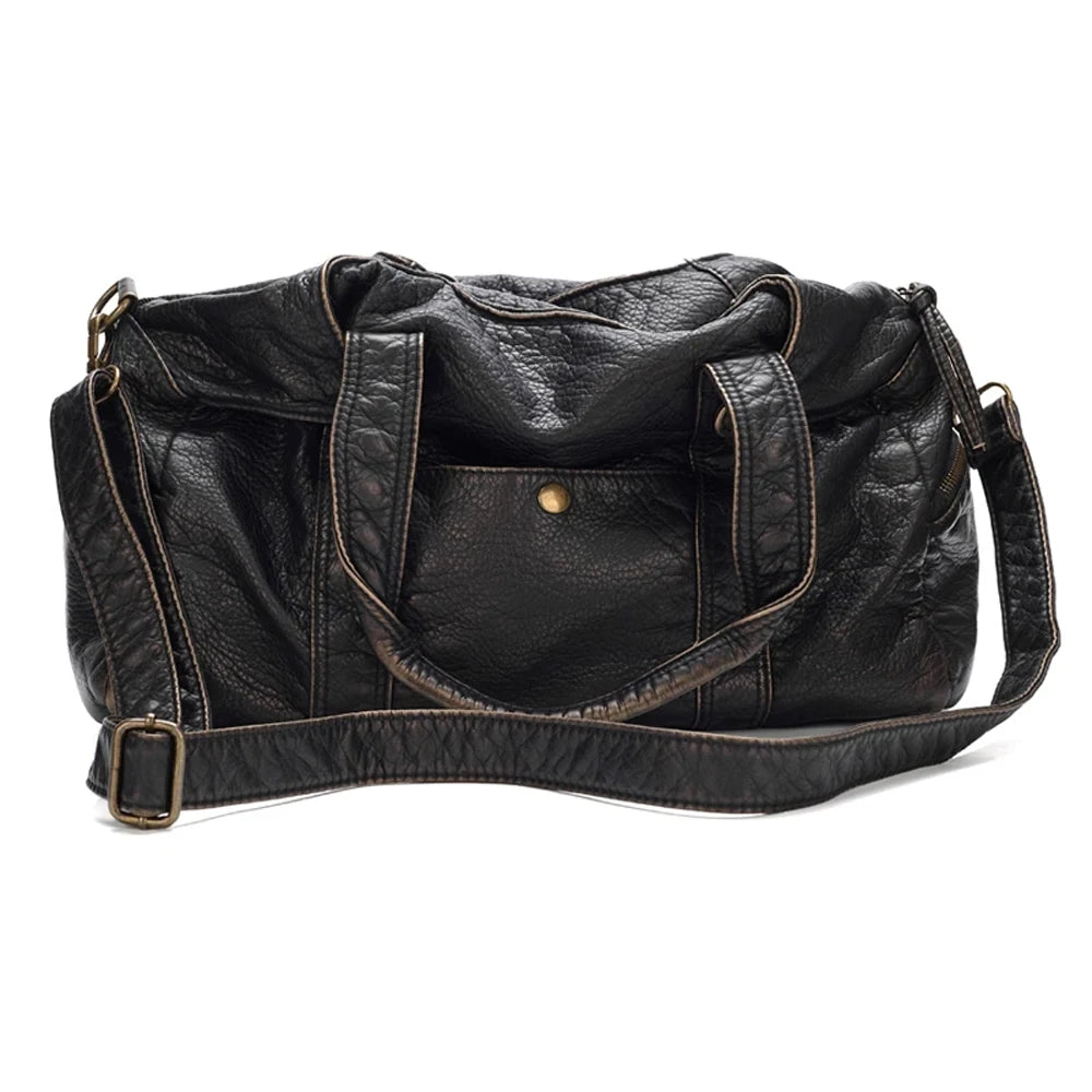 sac a main noir en similicuir vintage