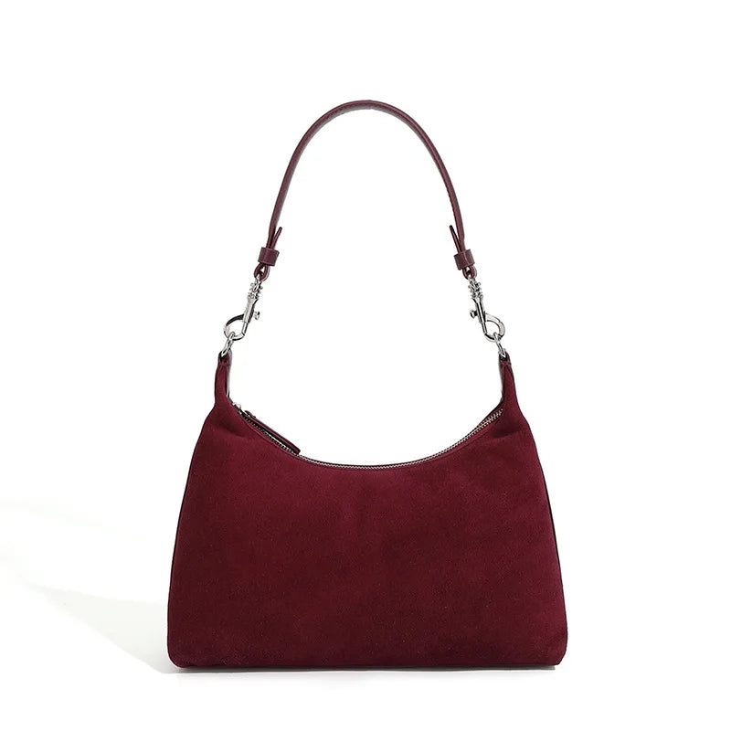 sac a main suedine bordeau