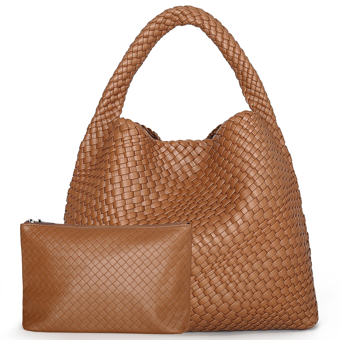 sac a main tresse marron