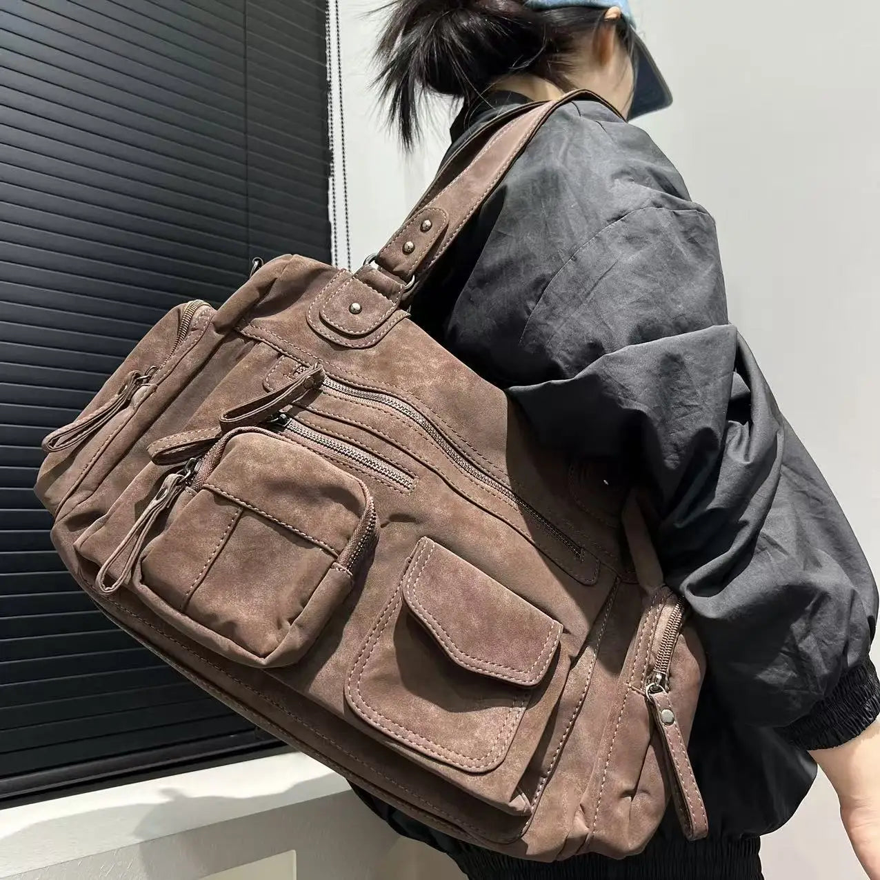 sac cabas grand format en daim