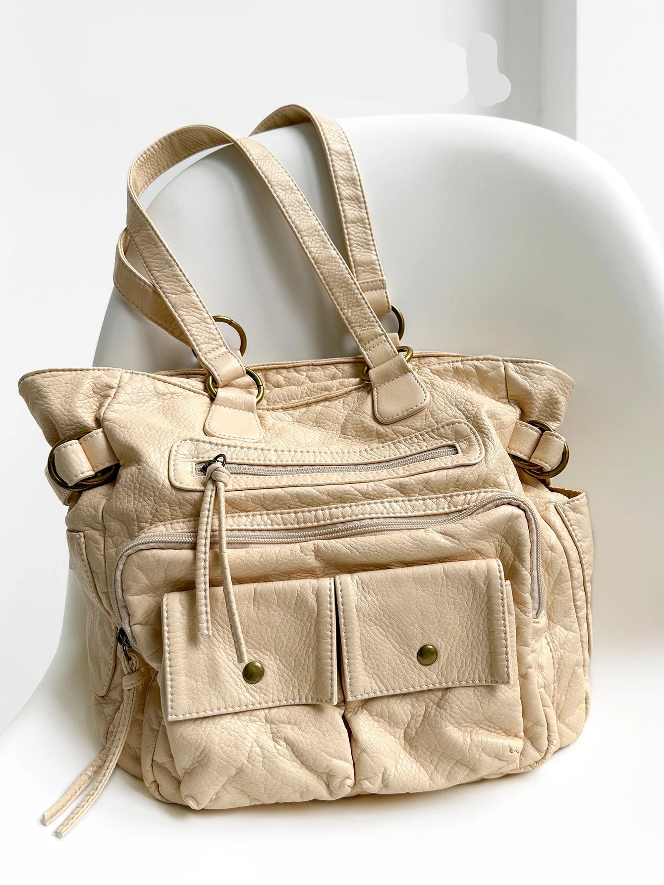 sac de cours lycee fille beige
