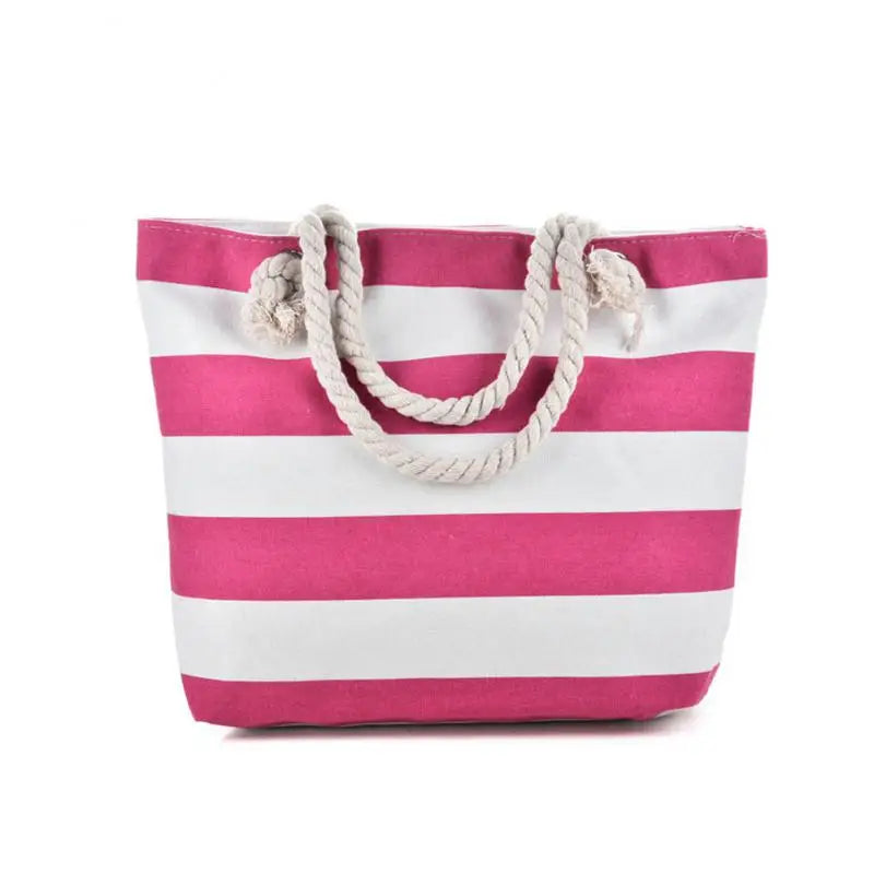 sac de plage en toile rose