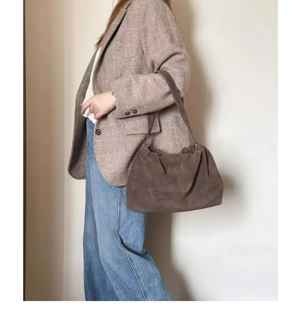 sac en daim porte epaule