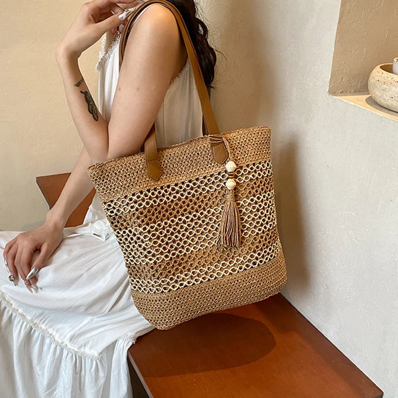 sac en paille avec fermeture eclair