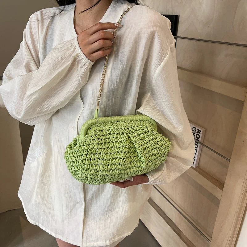 sac en paille vert