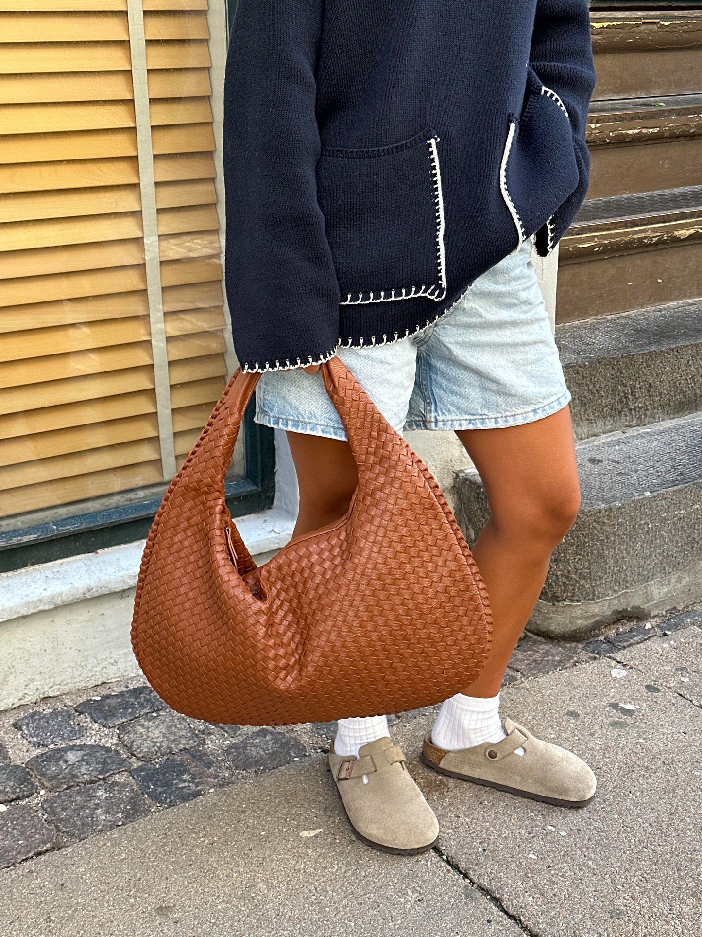 sac camel tressé