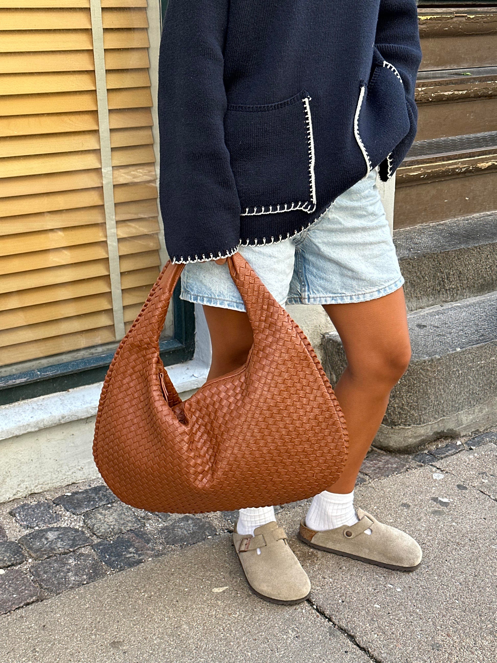 sac camel tressé