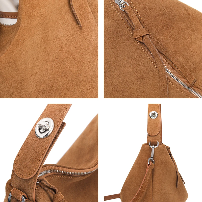 details du sac en daim