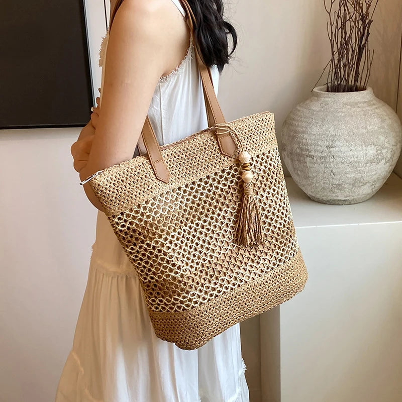 sac plage en paille