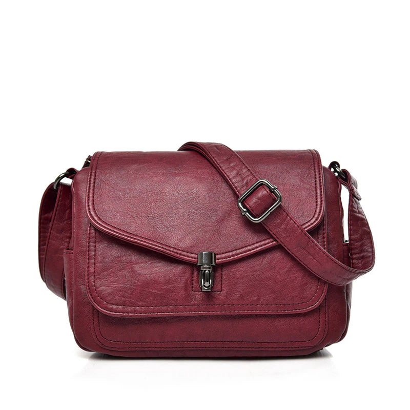 sac a main femme besace cuir bordeau elegant