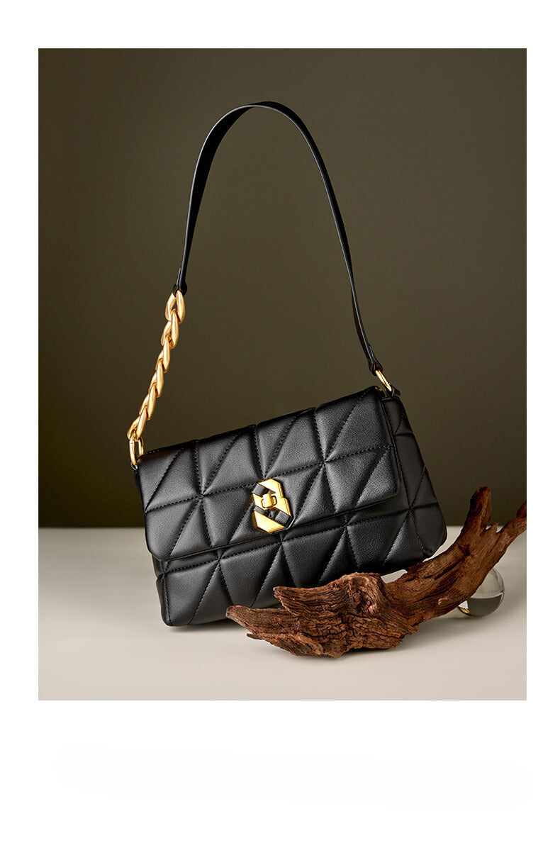 sac matelasse cuir italien noir