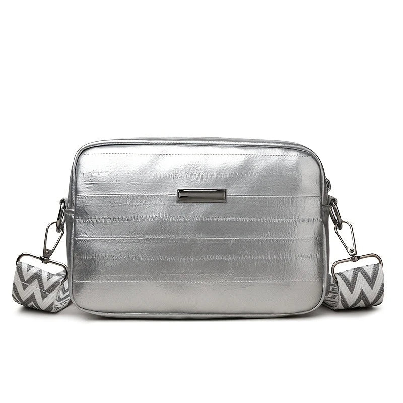 sac bandouliere argente