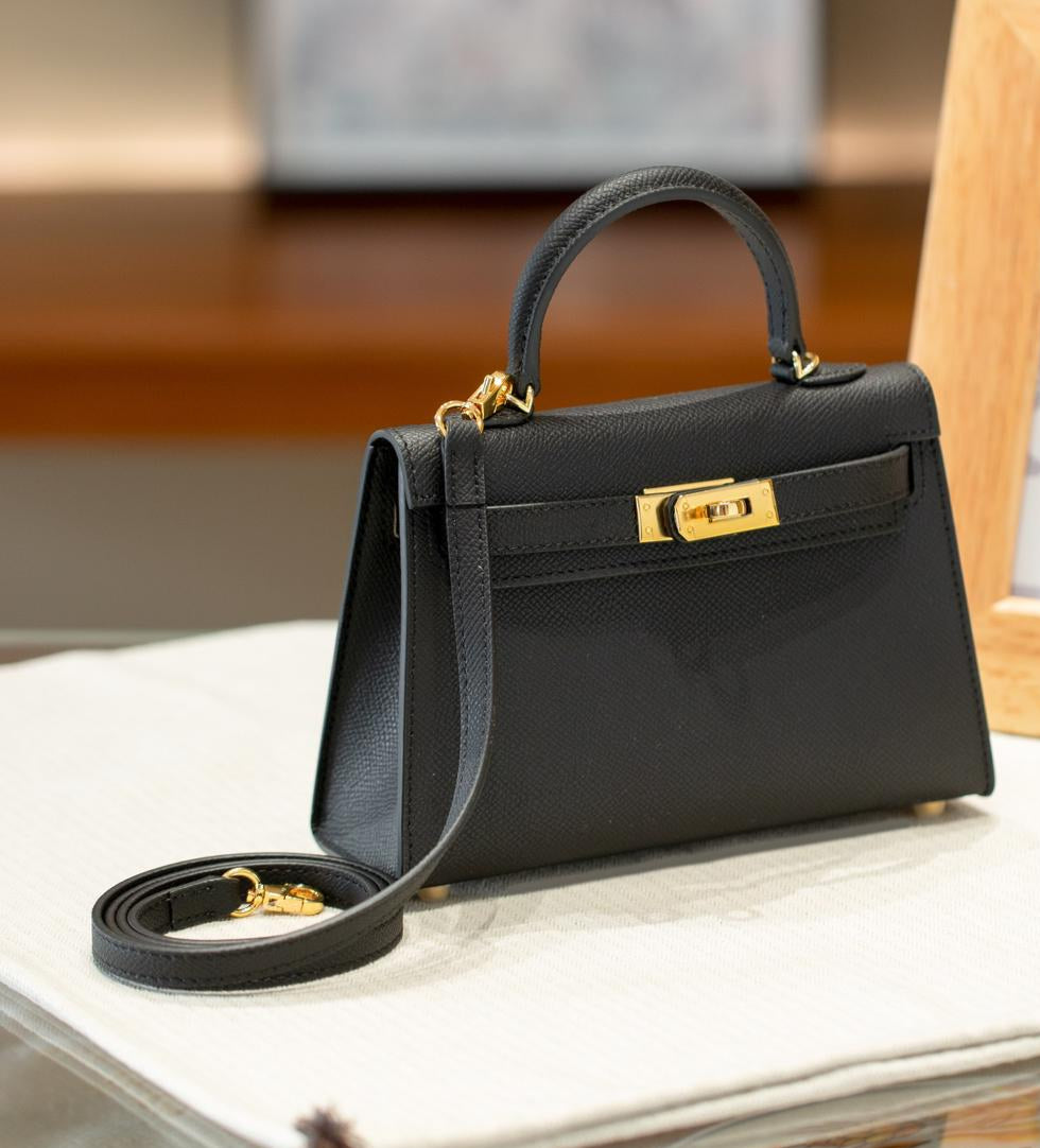 pettit sac noir en cuir