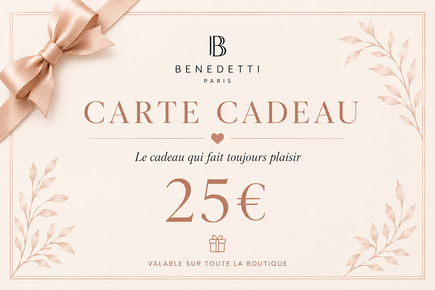 Carte-cadeau Benedetti Paris