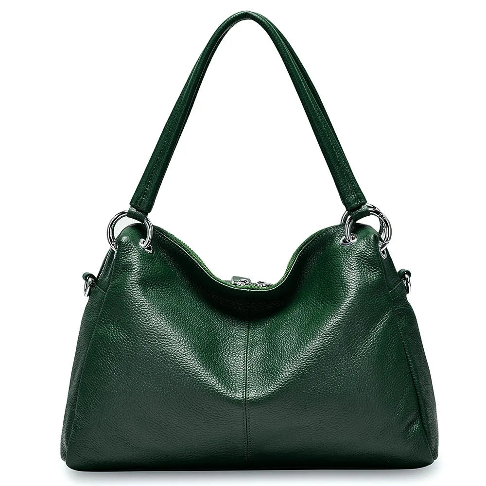 sac a main en bandouliere en cuir vert